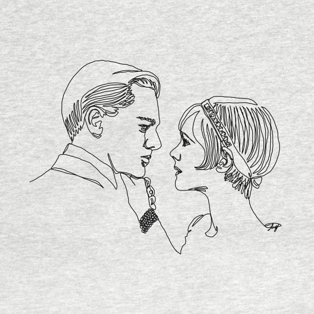 Love in The Great Gatsby, line art by ArtInPi